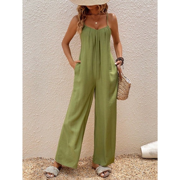 Boho Cami Jumpsuit with pockets black - Picture 7 of 10